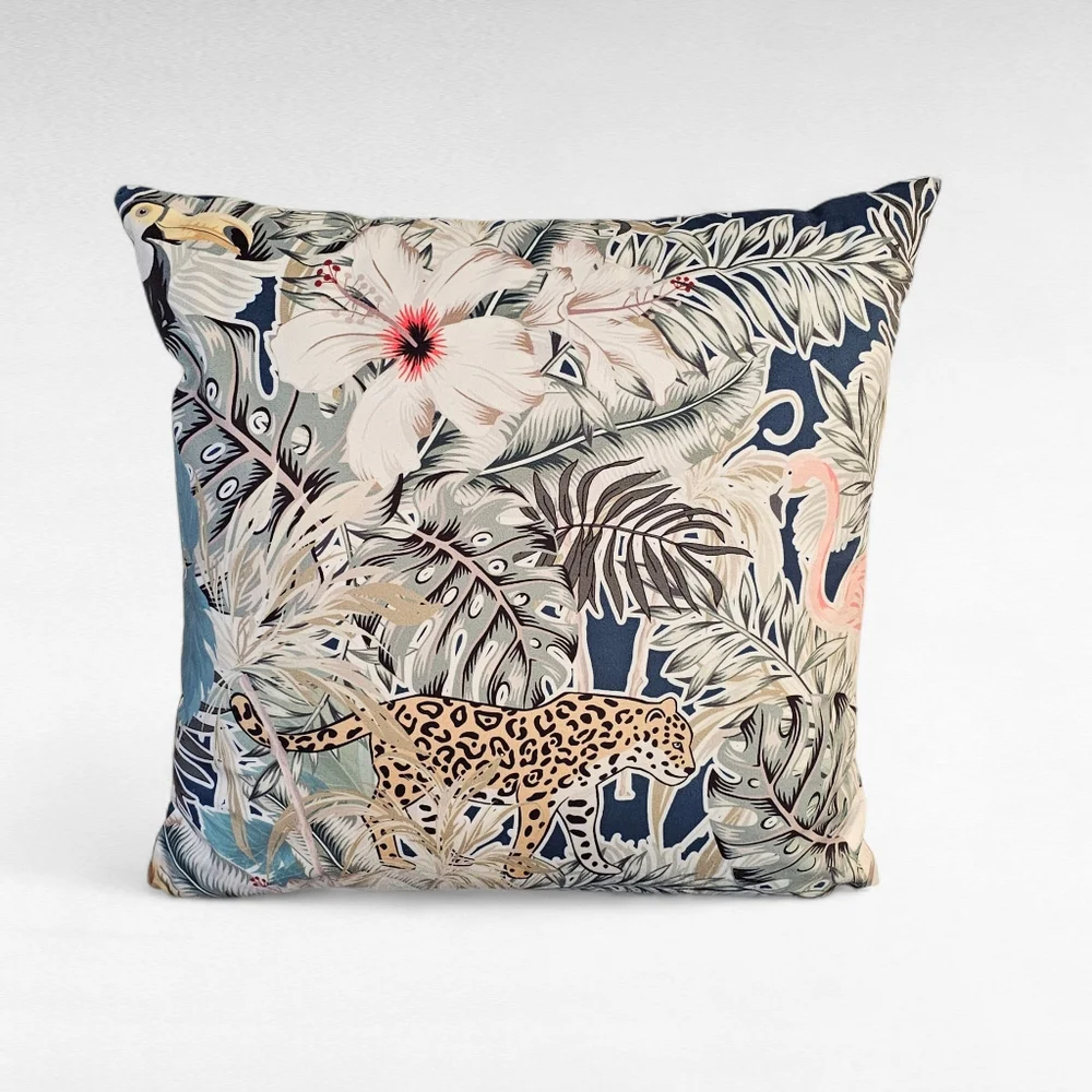 Cheetah Cat Tropical Decor Pillow